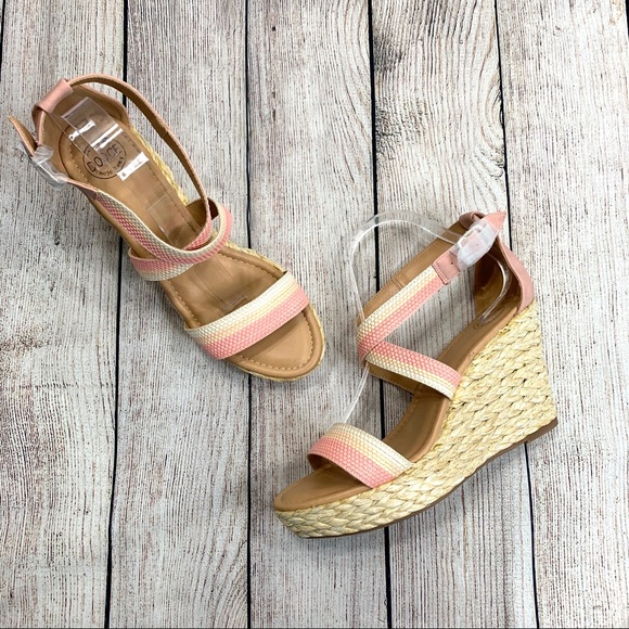 Mojo Moxy Shoes - Dolce by Mojo Moxy Striped Sandal Wedges